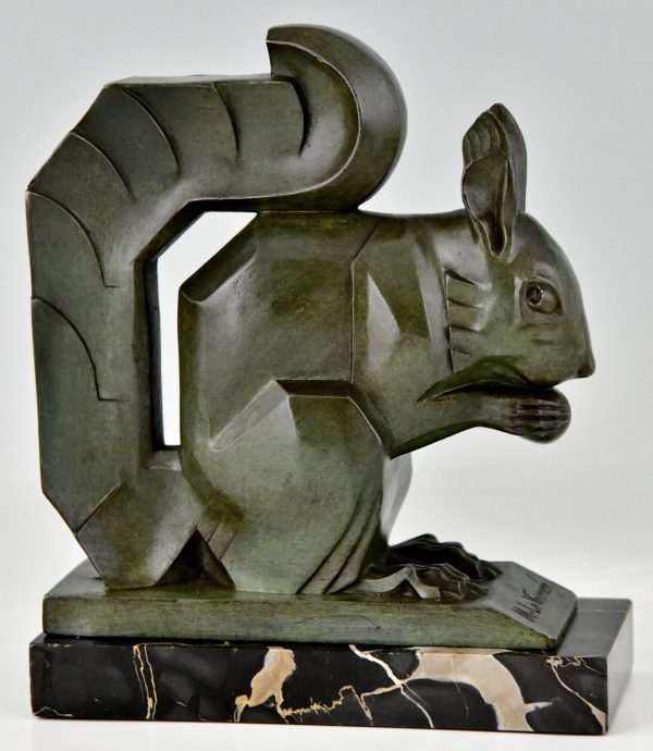 Art Deco squirrel bookends, largest size