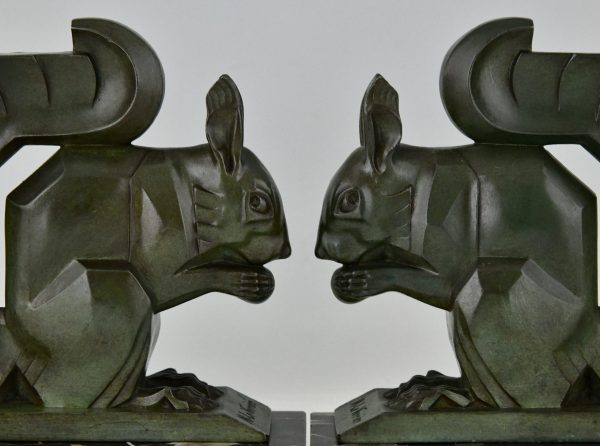 Art Deco squirrel bookends, largest size