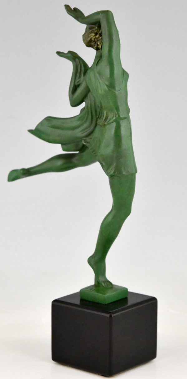 Art Deco beeldje van een danseres Allégresse