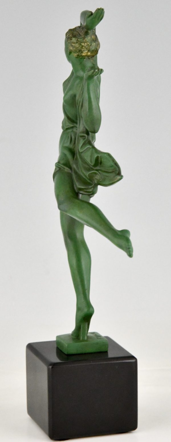 Art Deco beeldje van een danseres Allégresse