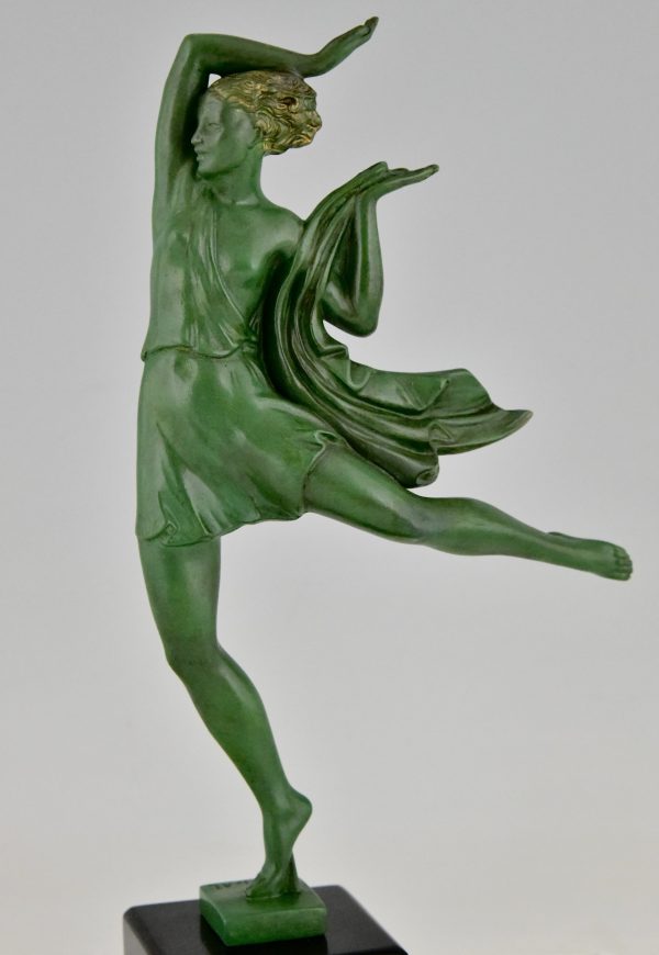 Art Deco Skulptur einer Tänzerin Allégresse