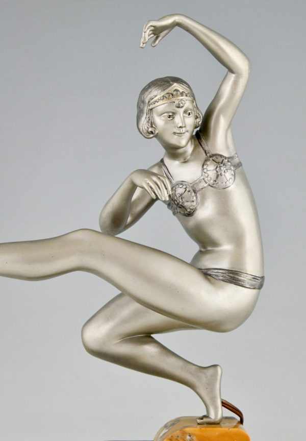 Art Deco lamp sculpture dancer with ball.