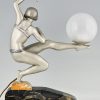 Art Deco Lampe Skulptur Tänzerin mit Kugel
