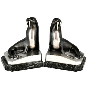 Art Deco laurent walruss bookends - 2