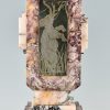 Französische Cassoulet Vasen aus Marmor und Bronze mit Elefanten im Art Deco-Stil