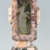 Paire de cassolettes Art Déco en marbre et bronze avec des éléphants