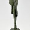 Art Deco sculpture nude scarf dancer, Folie.