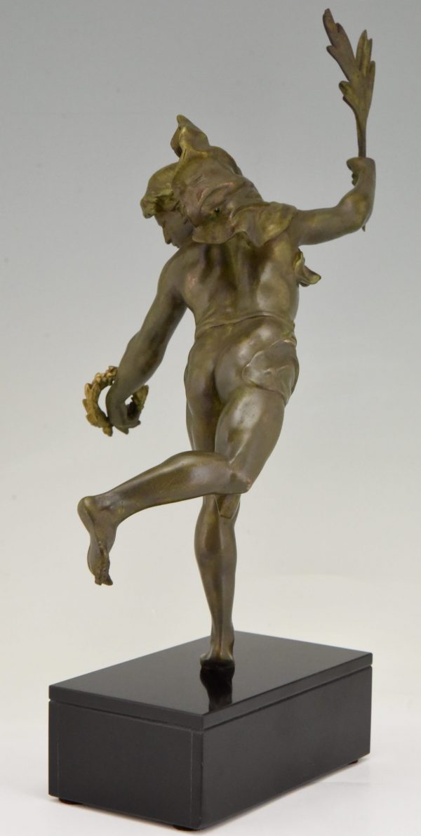 Antike Skulptur Mann mit Lorbeerkranz