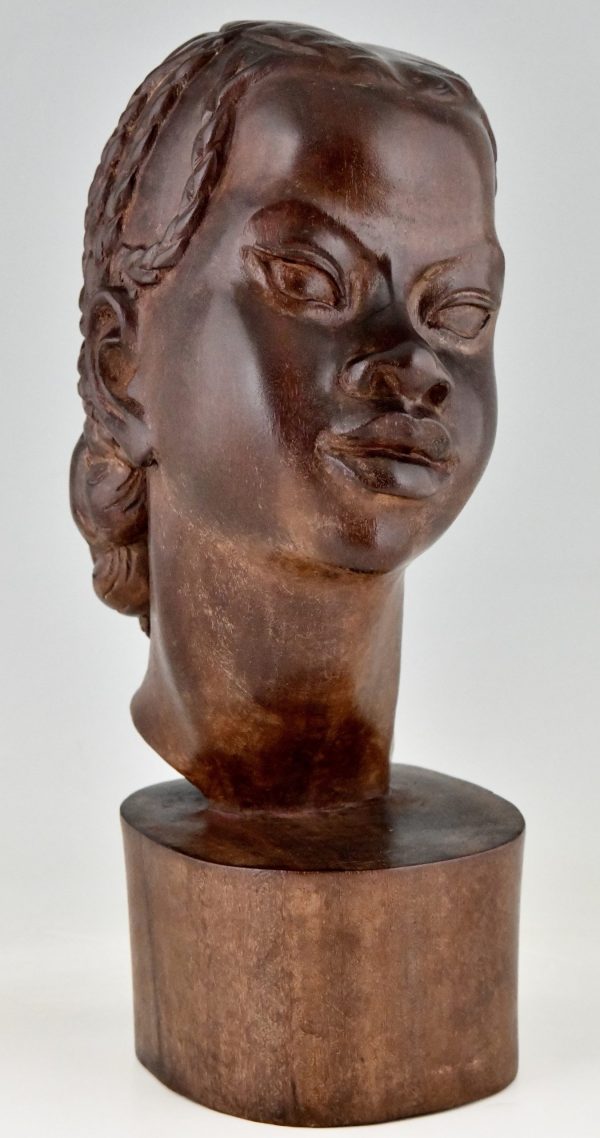 Handgesneden houten sculptuur African Beauty