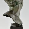 Art Deco Bronzeskulptur, Büste eines jungen Mannes