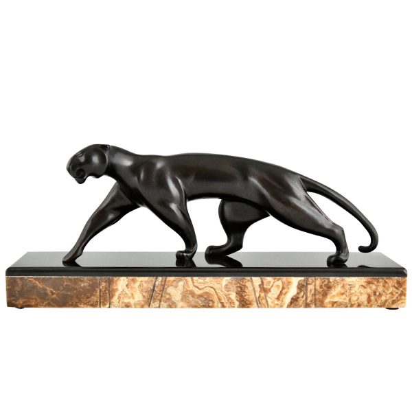 Art Deco Bronze Panther Skulptur