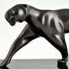 Art Deco bronzen panter sculptuur