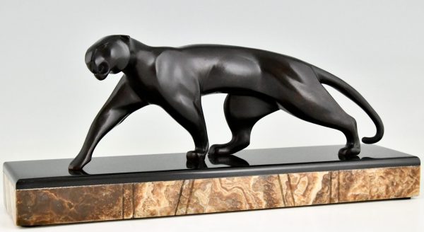 Art Deco Bronze Panther Skulptur