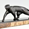 Sculpture panthère Art Déco en bronze