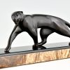 Art Deco Bronze Panther Skulptur