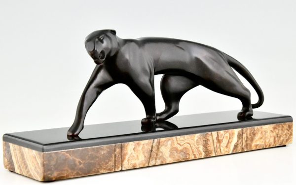 Art Deco bronze panther sculpture