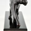 Art Deco bronzen panter sculptuur