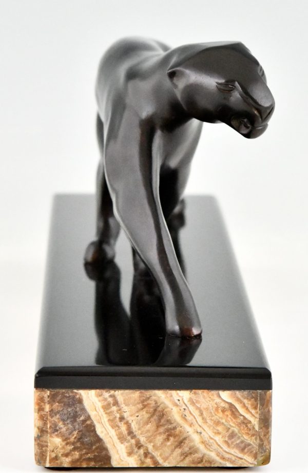 Art Deco bronze panther sculpture