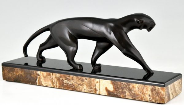 Art Deco Bronze Panther Skulptur