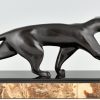 Art Deco Bronze Panther Skulptur