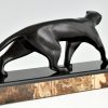 Art Deco bronzen panter sculptuur