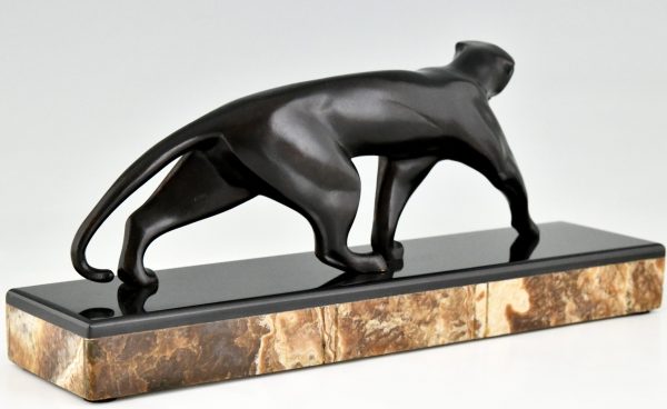 Art Deco Bronze Panther Skulptur