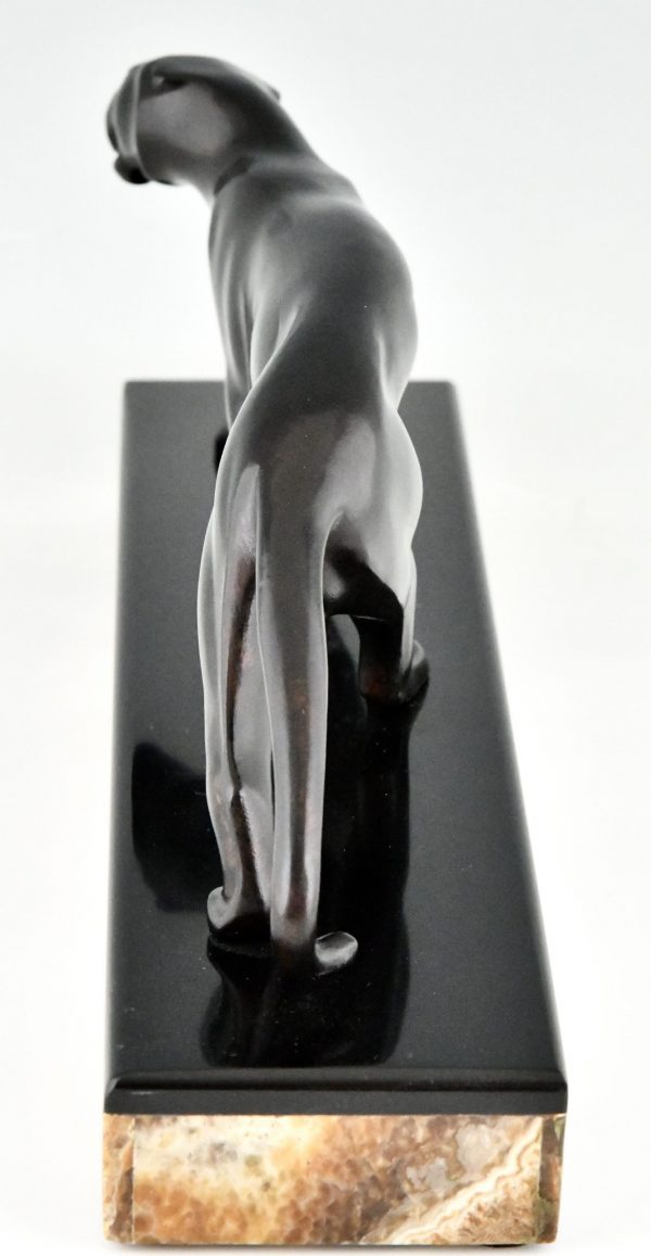 Sculpture panthère Art Déco en bronze