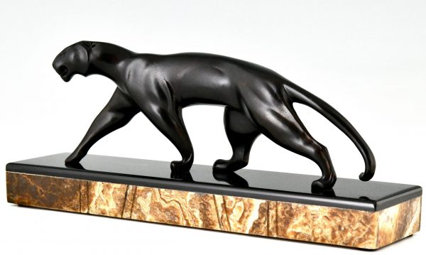 Art Deco Bronze Panther Skulptur