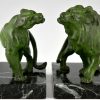 Art Deco lion bookends