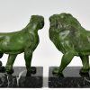 Art Deco lion bookends