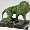 Art Deco lion bookends