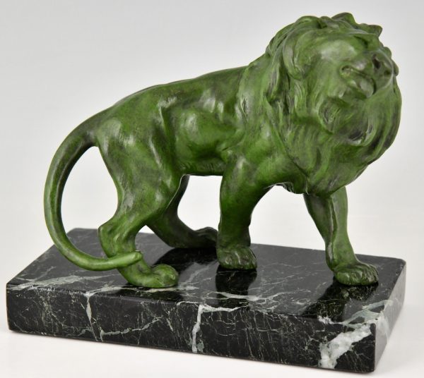 Art Deco lion bookends