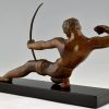 Art Deco sculptuur van een boogschutter