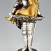 Art Nouveau bronze sculpture knight with nude Celui qui fut pris