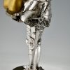 Art Nouveau bronze sculpture knight with nude Celui qui fut pris