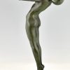 Art Deco lamp naakte vrouw met bal Clarté 1928 origineel, H. 84 cm / 33 inch.