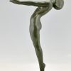 Lampe Art Deco femme nue Clarté original 1928 H. 84 cm. / H. 33 inch.