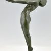 Lampe Art Deco femme nue Clarté original 1928 H. 84 cm. / H. 33 inch.