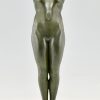 Art Deco lamp standing nude with globe Clarté original 1928 H. 84 cm / 33 inch