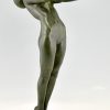 Art Deco lamp standing nude with globe Clarté original 1928 H. 84 cm / 33 inch