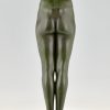 Art Deco lamp naakte vrouw met bal Clarté 1928 origineel, H. 84 cm / 33 inch.