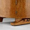 Paar Art Deco halfronde nachtkastjes in esdoorn hout