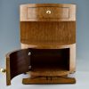 Pair of Art Deco semi circle bedside tables birdseye maple