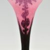 Art Deco cameo glass vase with flowers