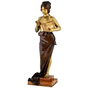 Art Nouveau bronze sculpture Villanis