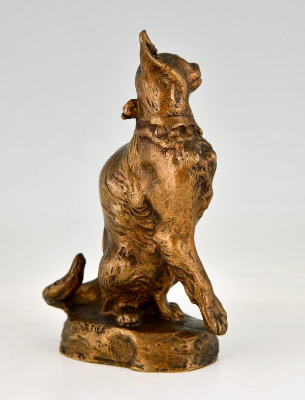 Jugendstil Bronze Skulptur Katze
