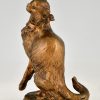Art Nouveau sculpture en bronze d’un chat