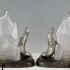 Pair of Art Deco lamps with seals