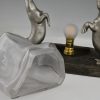 Paar Art Deco lampen met zeeleeuwen