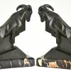 Art Deco Ibex bookends Max Le Verrier